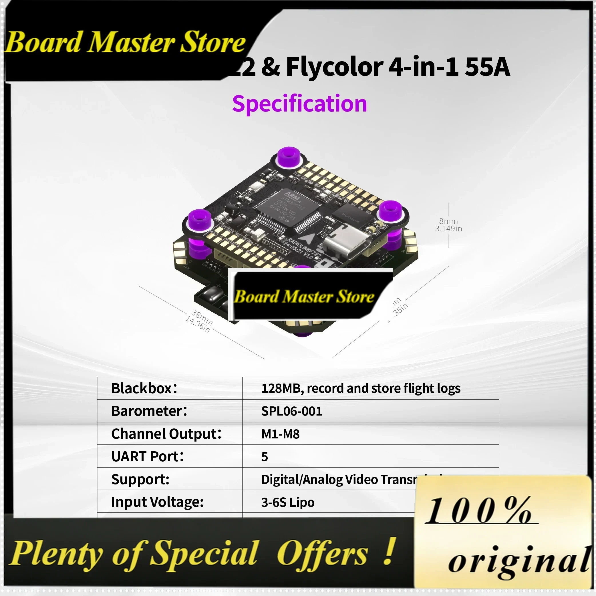 Betaflight Fc F7 - BoMaSRadiolink F722 Betaflight INAV Flugcontroller-Stack OSD